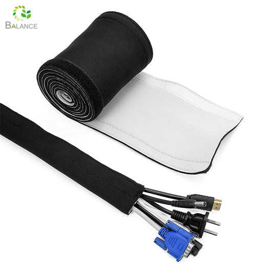 Heat Resistant Neoprene Cable Sleeve Wire Organizer Adjustable Hook Loop Wrap