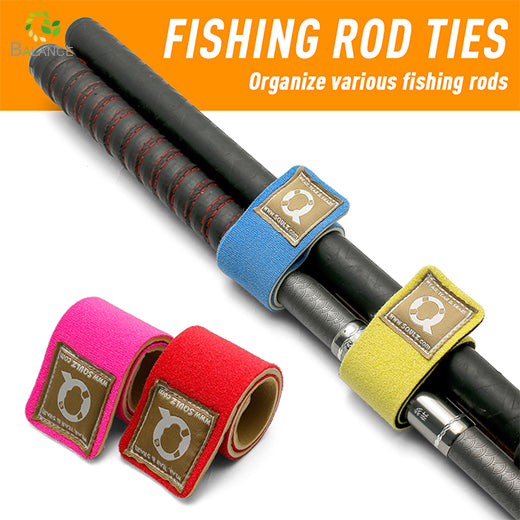 Adjustable Fishing Rod Strap Neoprene Elastic Magic Tape Hook Keeper