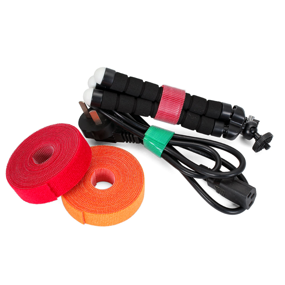 Back to back hook and loop cable tie