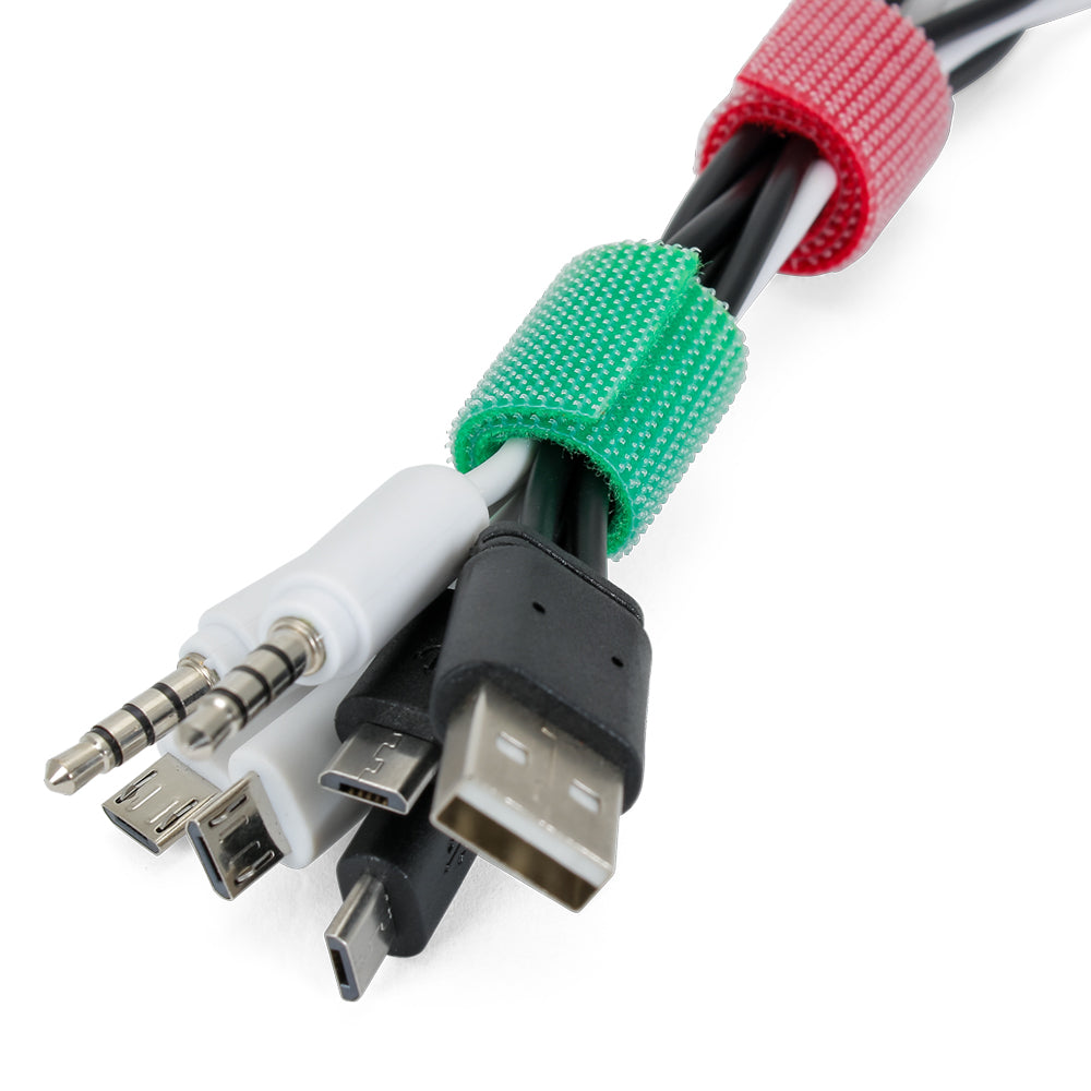 Back to back hook and loop cable tie