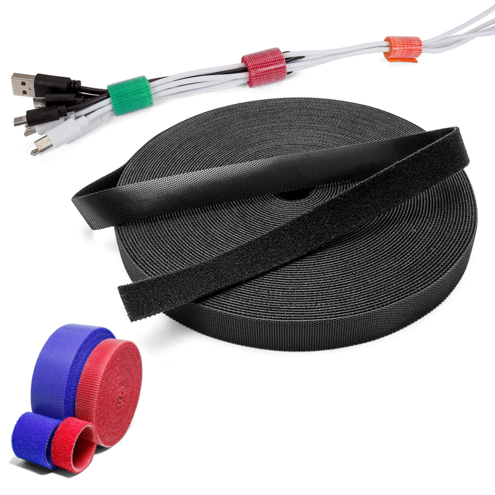 Back to back hook and loop cable tie