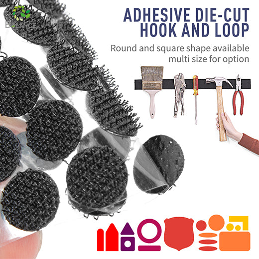 Industrial Strength Die Cut Hook Loop Dots Nylon Polyester Automotive Textile