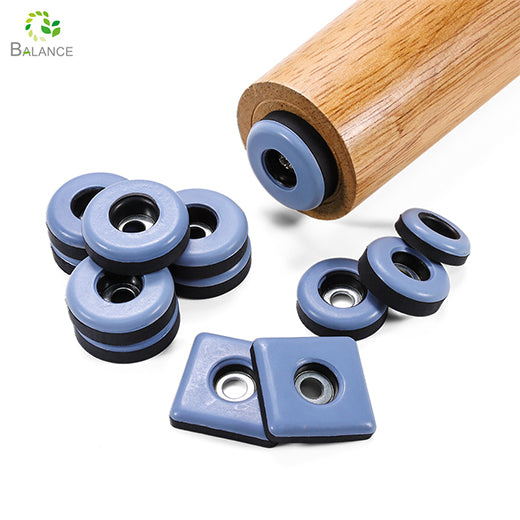 Screw On PTFE Furniture Slider Pads with Holes Heavy Duty Floor Protectors