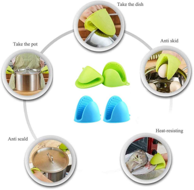 Custom Color Silicone Oven Mitts Heat Resistant Kitchen Cooking Gloves
