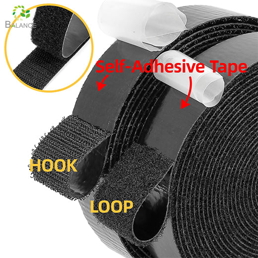 Clear Adhesive Hook Loop Tape Self Stick Heavy Duty Strong Grip Discount