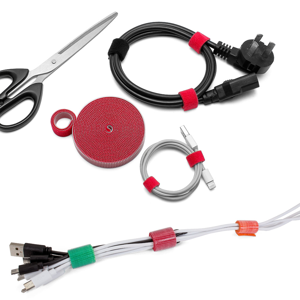 Back to back hook and loop cable tie