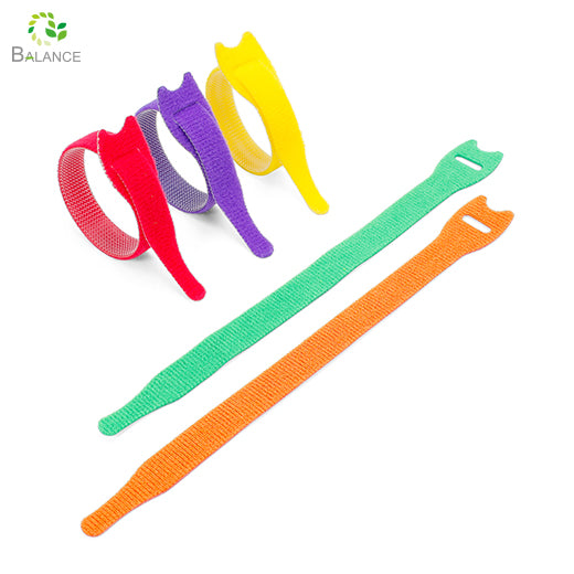 Back to Back Hook and Loop Cable Ties Reusable Colorful Wire Management Strips