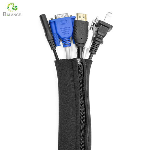 Heat Resistant Neoprene Cable Sleeve Wire Organizer Adjustable Hook Loop Wrap