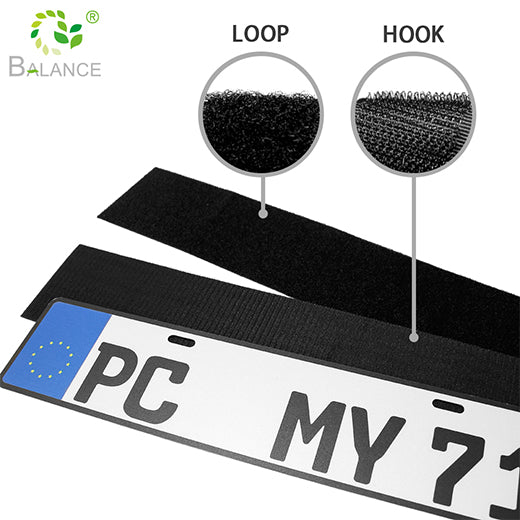Weatherproof Car License Plate Adhesive Tape Double Sided Hook Loop